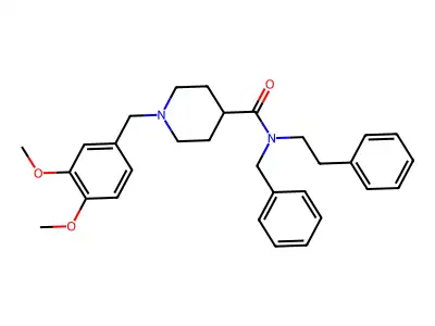 N-benzyl-1-(3,4-dimethoxybenzyl)-N-(2-phenylethyl)piperidine-4-carboxamide structure