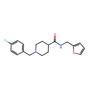 1-[(4-fluorophenyl)methyl]-N-(furan-2-ylmethyl)piperidine-4-carboxamide structure