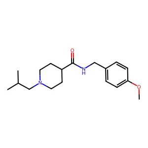 N-[(4-methoxyphenyl)methyl]-1-(2-methylpropyl)piperidine-4-carboxamide structure