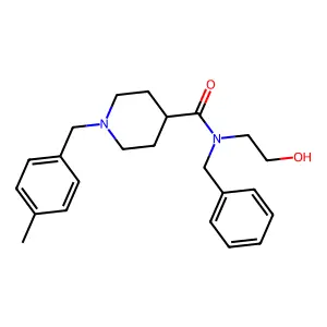 N-benzyl-N-(2-hydroxyethyl)-1-(4-methylbenzyl)piperidine-4-carboxamide structure