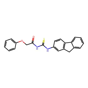 N-(9H-fluoren-2-ylcarbamothioyl)-2-phenoxyacetamide structure