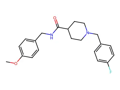 1-[(4-fluorophenyl)methyl]-N-[(4-methoxyphenyl)methyl]piperidine-4-carboxamide structure