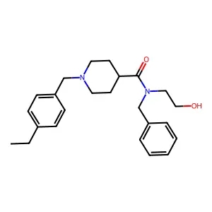 N-benzyl-1-[(4-ethylphenyl)methyl]-N-(2-hydroxyethyl)piperidine-4-carboxamide structure