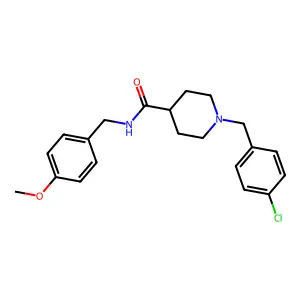 1-[(4-chlorophenyl)methyl]-N-[(4-methoxyphenyl)methyl]piperidine-4-carboxamide structure