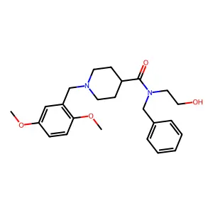 N-benzyl-1-(2,5-dimethoxybenzyl)-N-(2-hydroxyethyl)piperidine-4-carboxamide structure