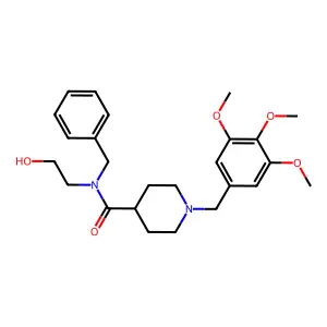 N-benzyl-N-(2-hydroxyethyl)-1-(3,4,5-trimethoxybenzyl)piperidine-4-carboxamide structure
