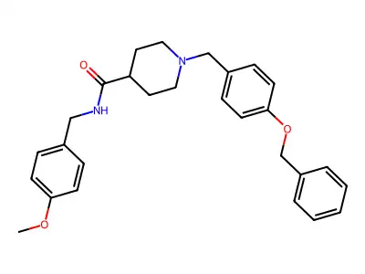 1-[4-(benzyloxy)benzyl]-N-(4-methoxybenzyl)piperidine-4-carboxamide structure