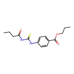 Propyl 4-[(butanoylcarbamothioyl)amino]benzoate structure