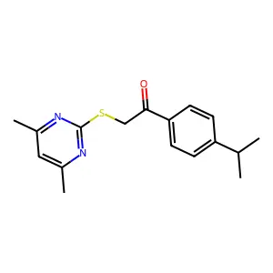 2-(4,6-Dimethylpyrimidin-2-yl)sulfanyl-1-(4-propan-2-ylphenyl)ethanone structure