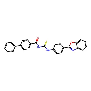 N-[[4-(1,3-benzoxazol-2-yl)phenyl]carbamothioyl]-4-phenylbenzamide structure