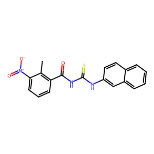 2-methyl-N-(naphthalen-2-ylcarbamothioyl)-3-nitrobenzamide structure