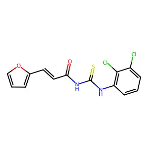 (E)-N-[(2,3-dichlorophenyl)carbamothioyl]-3-(furan-2-yl)prop-2-enamide structure