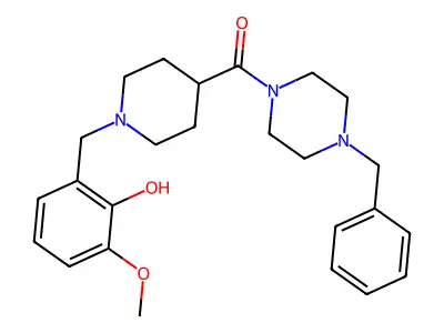 (4-Benzylpiperazin-1-yl)[1-(2-hydroxy-3-methoxybenzyl)piperidin-4-yl]methanone structure