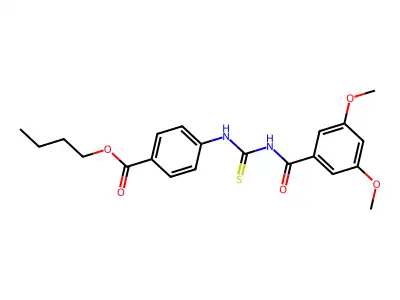 Butyl 4-({[(3,5-dimethoxyphenyl)carbonyl]carbamothioyl}amino)benzoate structure