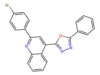 2-(4-Bromophenyl)-4-(5-phenyl-1,3,4-oxadiazol-2-yl)quinoline structure