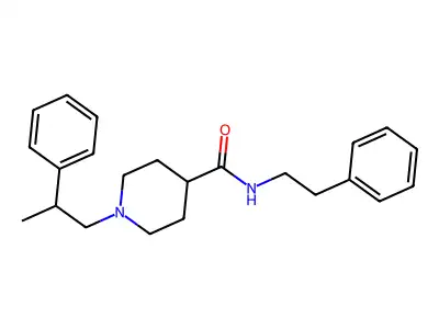 N-(2-phenylethyl)-1-(2-phenylpropyl)piperidine-4-carboxamide structure