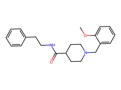 1-(2-methoxybenzyl)-N-(2-phenylethyl)piperidine-4-carboxamide structure