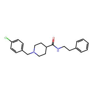 1-(4-chlorobenzyl)-N-(2-phenylethyl)piperidine-4-carboxamide structure