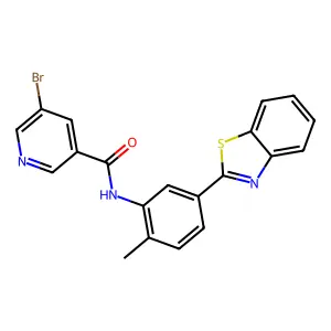 N-[5-(1,3-benzothiazol-2-yl)-2-methylphenyl]-5-bromopyridine-3-carboxamide structure