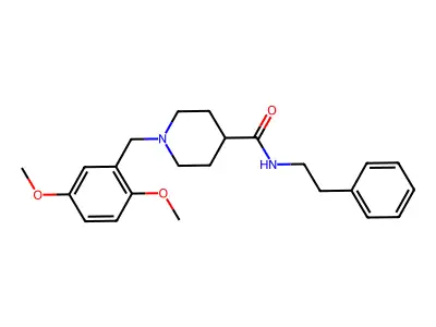 1-(2,5-dimethoxybenzyl)-N-(2-phenylethyl)piperidine-4-carboxamide structure