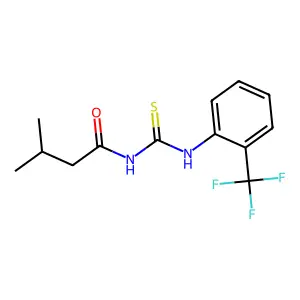 3-methyl-N-[[2-(trifluoromethyl)phenyl]carbamothioyl]butanamide structure