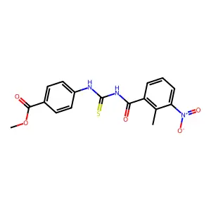 Methyl 4-({[(2-methyl-3-nitrophenyl)carbonyl]carbamothioyl}amino)benzoate structure