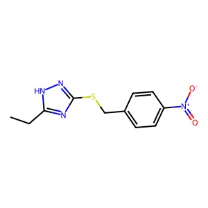 3-ethyl-5-({4-nitrobenzyl}sulfanyl)-4H-1,2,4-triazole structure