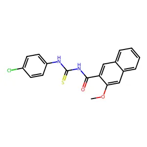N-[(4-chlorophenyl)carbamothioyl]-3-methoxynaphthalene-2-carboxamide structure