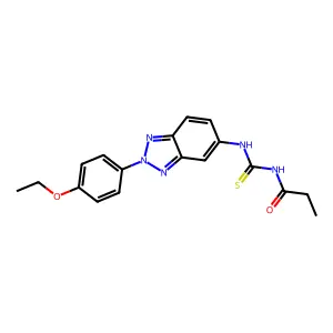N-[[2-(4-ethoxyphenyl)benzotriazol-5-yl]carbamothioyl]propanamide structure
