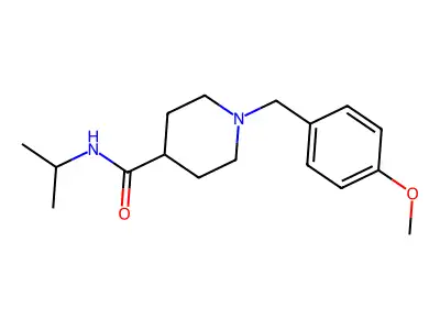 1-(4-methoxybenzyl)-N-(propan-2-yl)piperidine-4-carboxamide structure