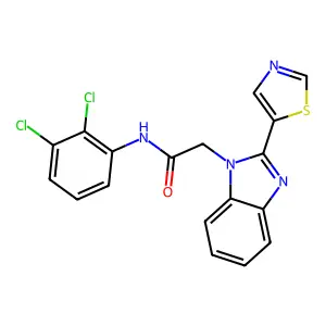N-(2,3-dichlorophenyl)-2-[2-(1,3-thiazol-5-yl)-1H-benzimidazol-1-yl]acetamide structure
