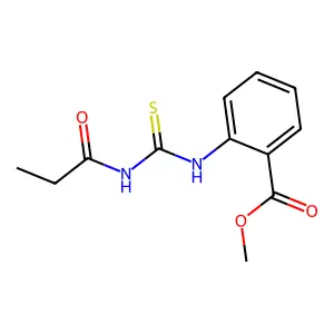 Methyl 2-{[(propionylamino)carbonothioyl]amino}benzoate structure