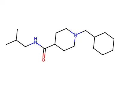 1-(cyclohexylmethyl)-N-(2-methylpropyl)piperidine-4-carboxamide structure