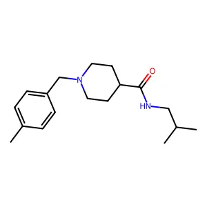 1-[(4-methylphenyl)methyl]-N-(2-methylpropyl)piperidine-4-carboxamide structure