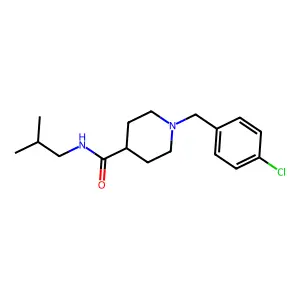 1-[(4-chlorophenyl)methyl]-N-(2-methylpropyl)piperidine-4-carboxamide structure