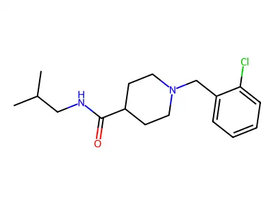 1-[(2-chlorophenyl)methyl]-N-(2-methylpropyl)piperidine-4-carboxamide structure