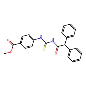 Methyl 4-{[(diphenylacetyl)carbamothioyl]amino}benzoate structure