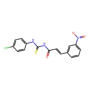 (E)-N-[(4-chlorophenyl)carbamothioyl]-3-(3-nitrophenyl)prop-2-enamide structure