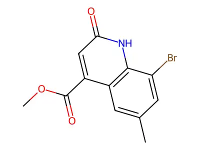 Methyl 8-bromo-2-hydroxy-6-methyl-4-quinolinecarboxylate structure