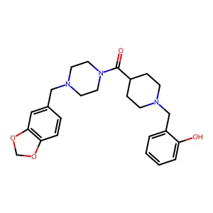 [4-(1,3-benzodioxol-5-ylmethyl)piperazin-1-yl][1-(2-hydroxybenzyl)piperidin-4-yl]methanone structure