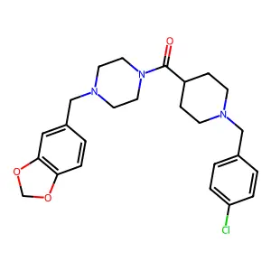 [4-(1,3-benzodioxol-5-ylmethyl)piperazin-1-yl]-[1-[(4-chlorophenyl)methyl]piperidin-4-yl]methanone structure