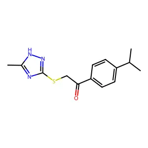 2-[(5-methyl-1H-1,2,4-triazol-3-yl)sulfanyl]-1-(4-propan-2-ylphenyl)ethanone structure