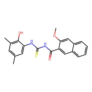 N-[(2-hydroxy-3,5-dimethylphenyl)carbamothioyl]-3-methoxynaphthalene-2-carboxamide structure