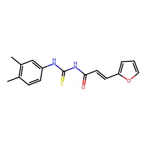 (E)-N-[(3,4-dimethylphenyl)carbamothioyl]-3-(furan-2-yl)prop-2-enamide structure