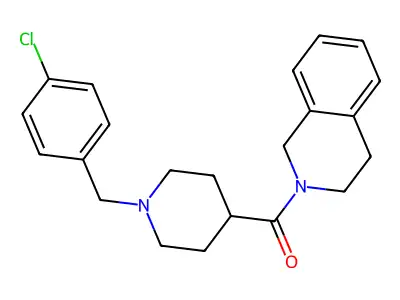 [1-[(4-chlorophenyl)methyl]piperidin-4-yl]-(3,4-dihydro-1H-isoquinolin-2-yl)methanone structure