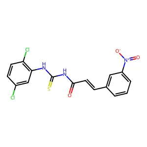 (E)-N-[(2,5-dichlorophenyl)carbamothioyl]-3-(3-nitrophenyl)prop-2-enamide structure