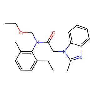 N-(ethoxymethyl)-N-(2-ethyl-6-methylphenyl)-2-(2-methyl-1H-1,3-benzodiazol-1-yl)acetamide structure