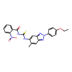 N-[[2-(4-ethoxyphenyl)-6-methylbenzotriazol-5-yl]carbamothioyl]-2-nitrobenzamide structure