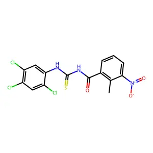 2-methyl-3-nitro-N-[(2,4,5-trichlorophenyl)carbamothioyl]benzamide structure
