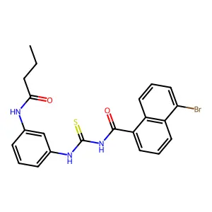 5-bromo-N-[[3-(butanoylamino)phenyl]carbamothioyl]naphthalene-1-carboxamide structure